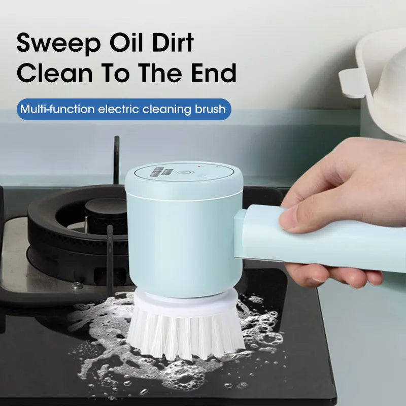 Cordless Electric Spin Scrubber – Rechargeable Bathroom Cleaning Brush with 5 Brush Heads